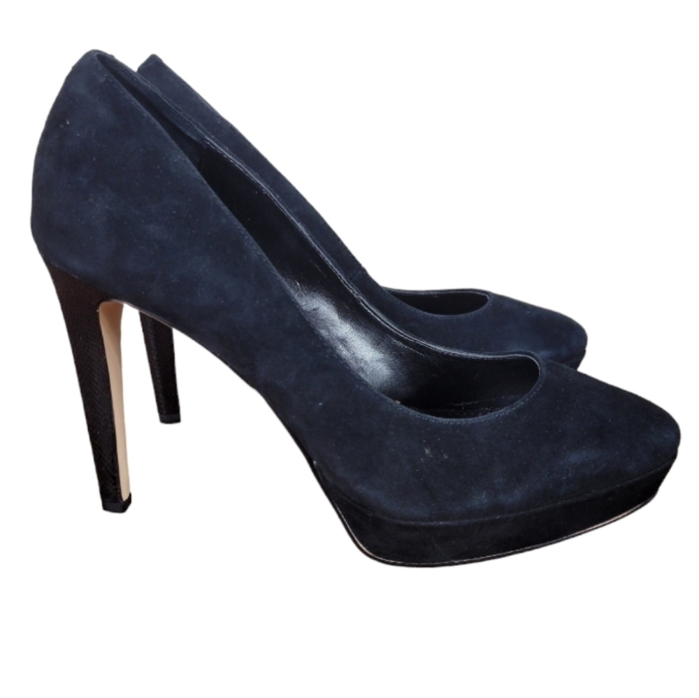 WHBM Harper Black‎ Faux Suede Heels Size 8
